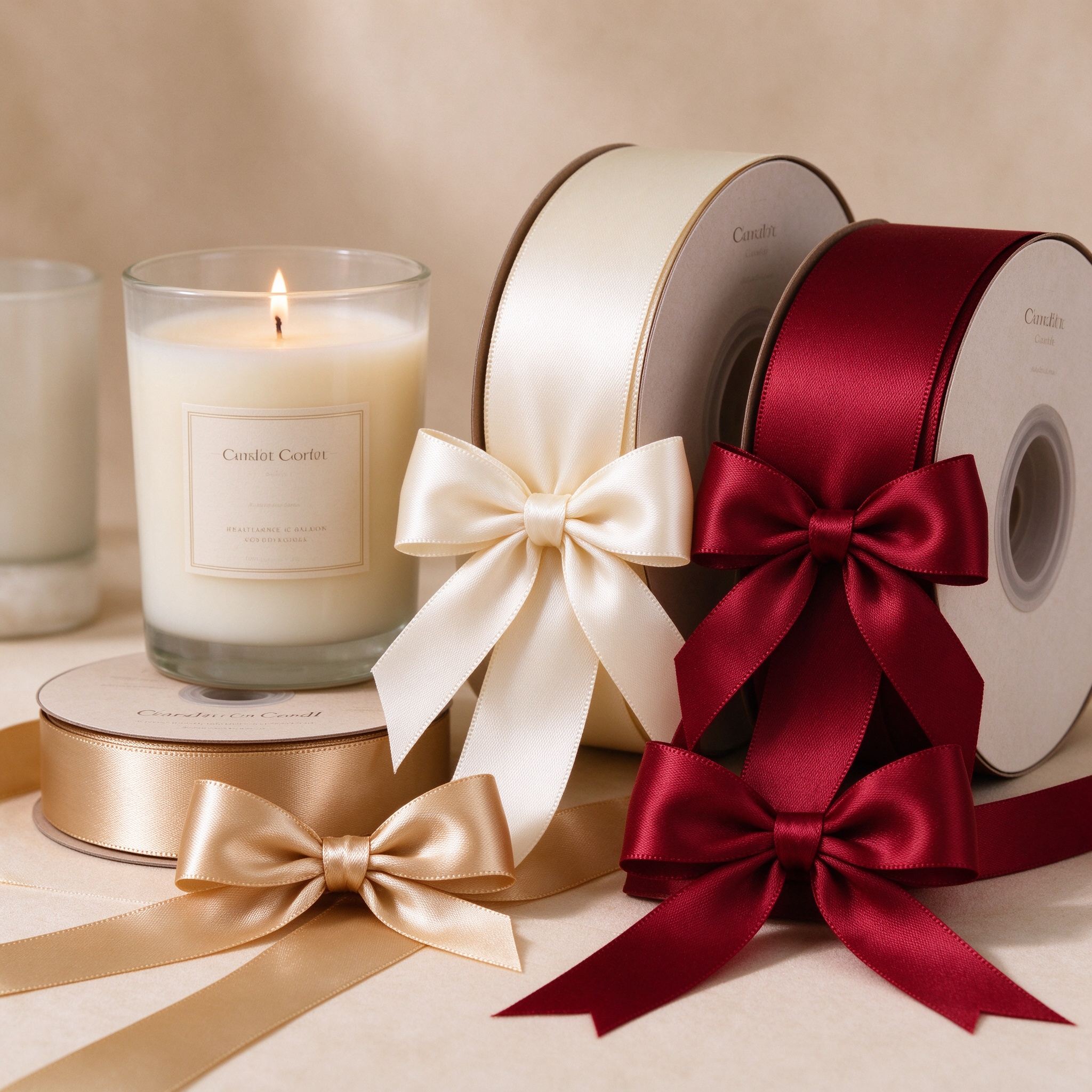 Candle ribbon for wellness gift sets