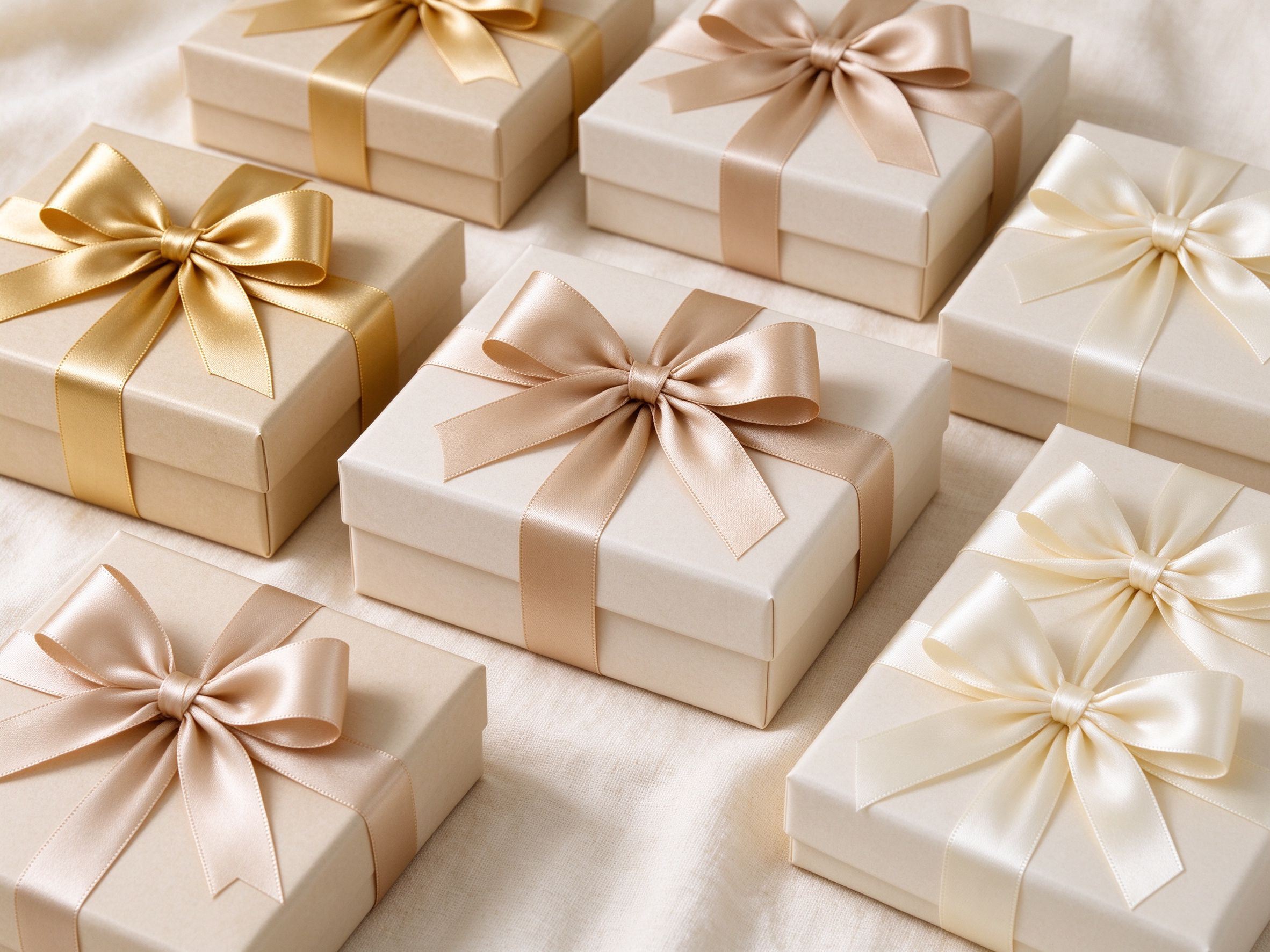 Gift wrapping ribbon for boxes, baskets and hampers