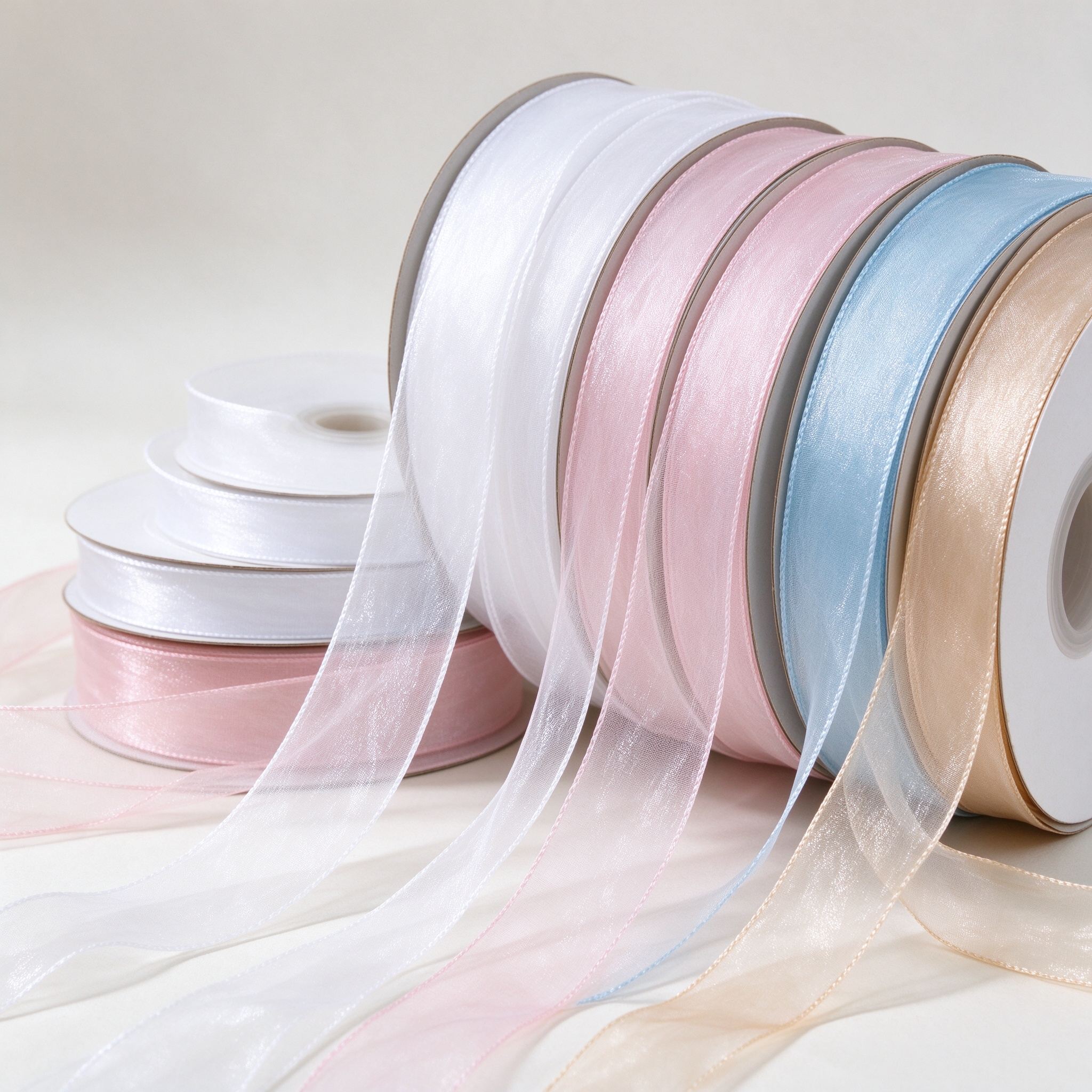 Sheer organza ribbon rolls and organdy ribbon wholesale
