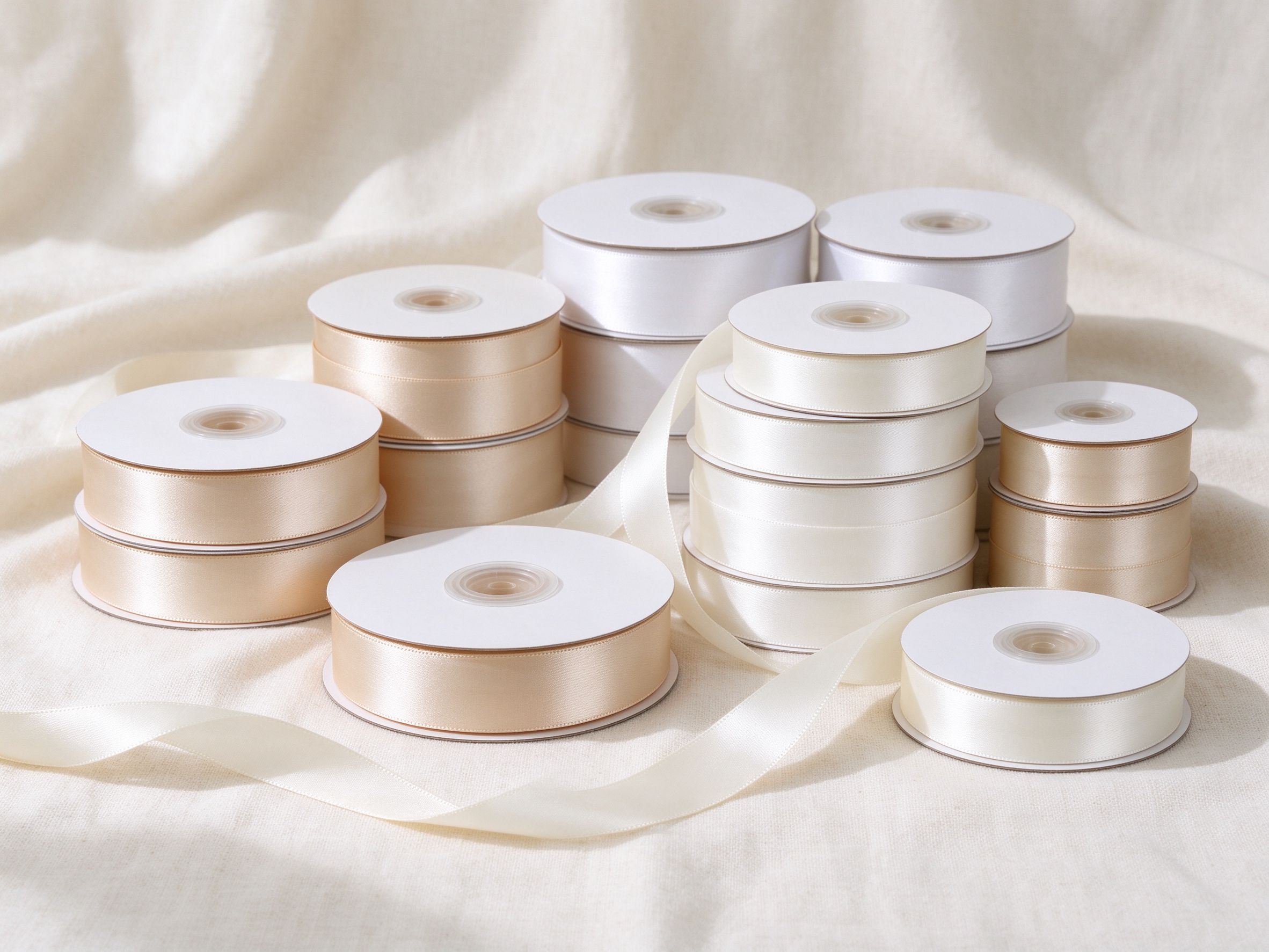Sheer organza ribbon and tulle ribbon for wedding favors